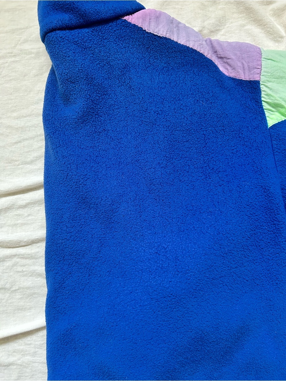 Vintage Women’s Colorblock Fleece Jacket in Blue, Purple, Mint - Picture 5 of 6
